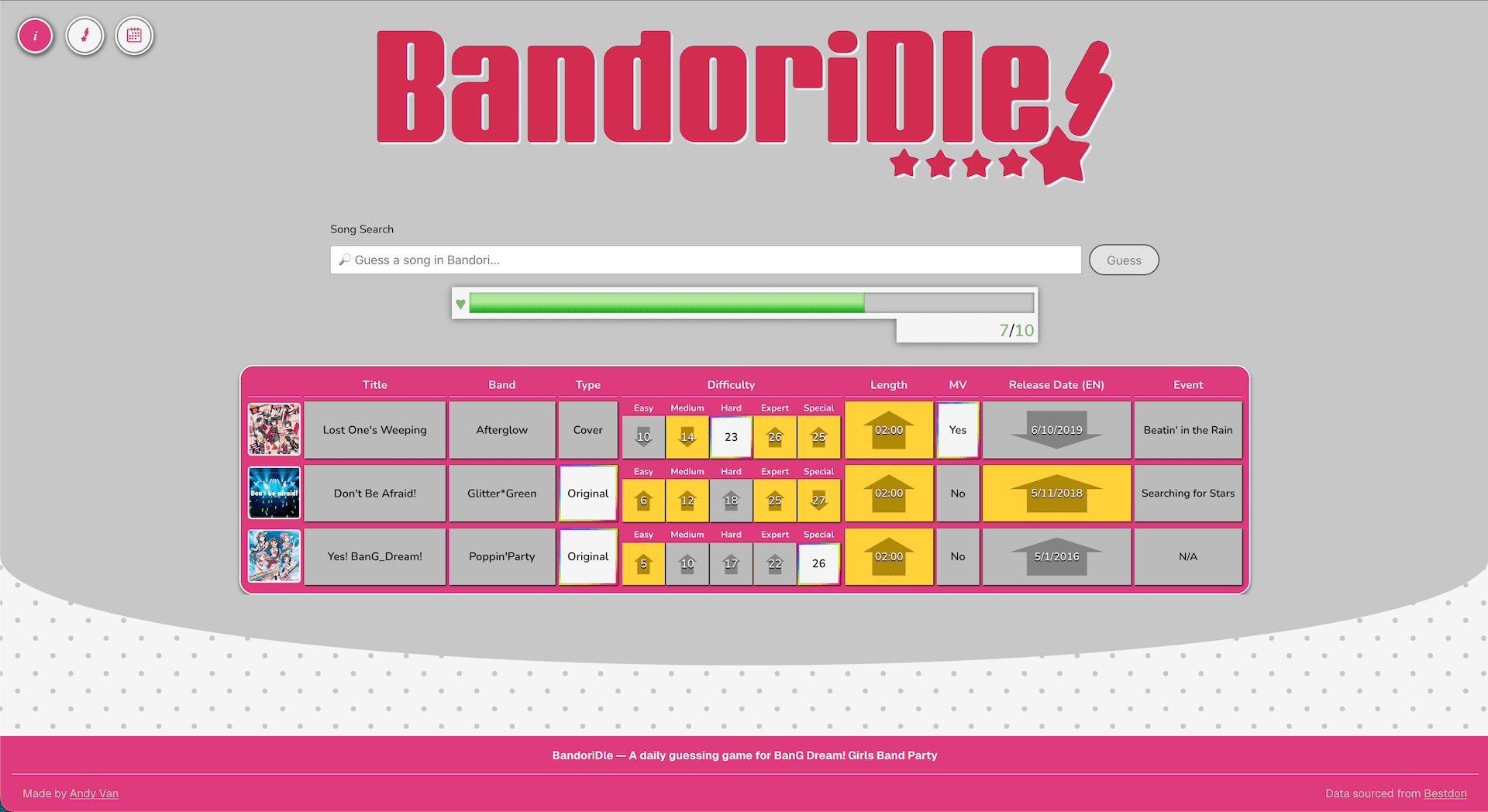 Thumbnail for BandoriDle